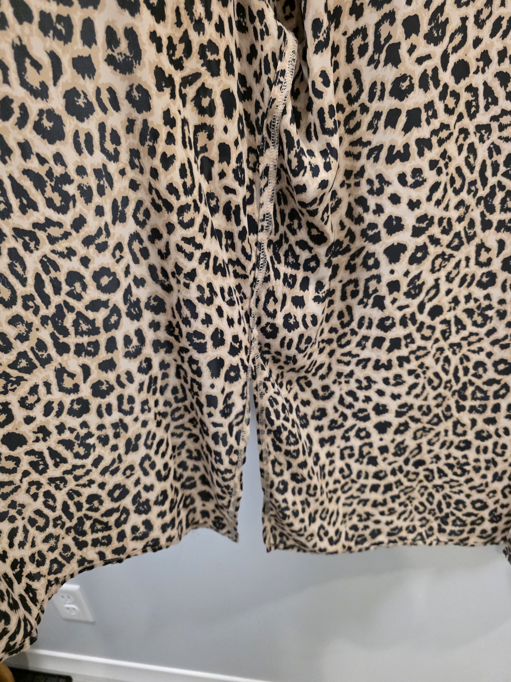 Tahari Leopard Print Open Front Kimono Cardigan Cover Up L/XL Beige Black - Picture 5 of 9